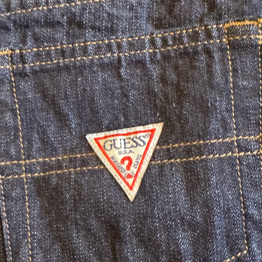 VTG Authentic GUESS Women's Press Denim Blue Skirt. Size 16 (Waist 14”). - Picture 5 of 11